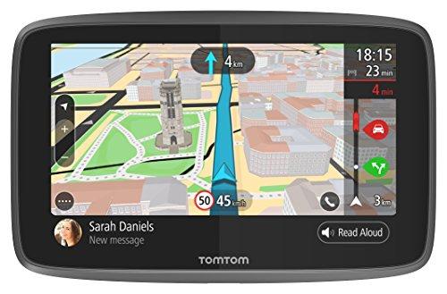 TomTom GO 6200 - Navegador 6 pulgadas, llamadas manos libres, Siri y Google Now, actualizaciones via Wi-Fi, traffic para toda la vida mediante tarjeta SIM y mapas mundiales, mensajes de smartphone