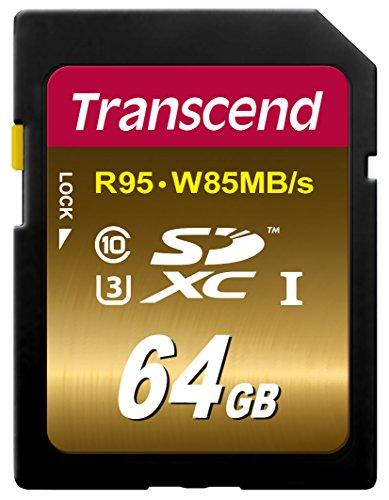 Transcend TS64GSDU3X - Tarjeta de Memoria SDXC de 64 GB (Clase 10, 85 MB/s), Color Negro