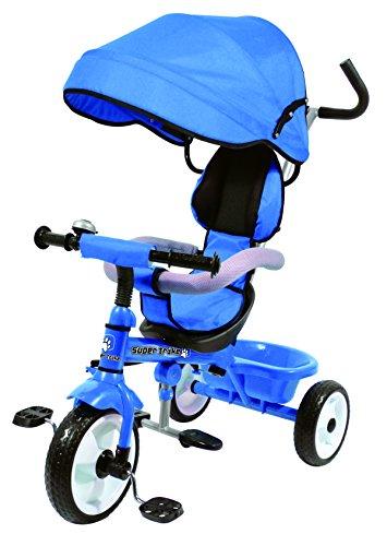 Ricco - Cochecito de fácil conducción de Triciclo con Tela Oxford para niños, Color Azul XG18859