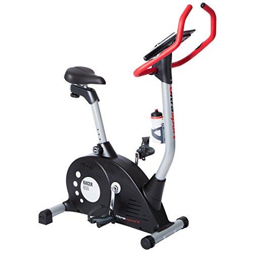 Ultrasport Bicicleta estática ergómetro, bicicleta fitness para mejorar la salud y la forma física, aparato de cardio ideal con consola, sensores de pulso, resistencia ajustable en 8 posiciones
