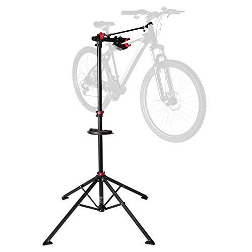 Ultrasport Caballete para bicicleta Expert, robusto caballete para bicicleta, también para bicicletas de montaña, caballete para la reparación de bicicletas de toda clase hasta 30 kg, color negro