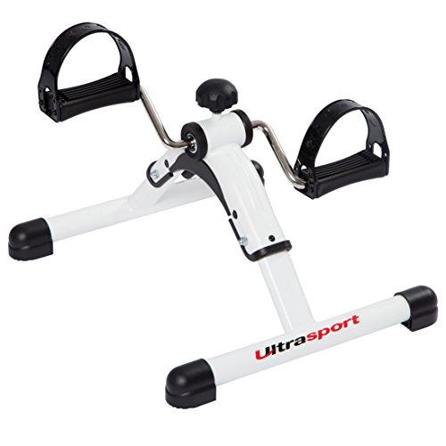 Ultrasport Minibicicleta plegable MPE 25, minibicicleta estática para el entrenamiento de brazos y piernas, pedalina para musculación y resistencia, resistencia ajustable, para el hogar y la oficina