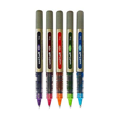 Uni-Ball EYE UB-157 Fine Liquid Ink Rollerball Pen - Tropical Set - Pack of 5 by Uni