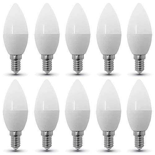 10er SET V-TAC E14 LED del bulbo de la lámpara de velas-form 2700 K blanco cálido 200° ángulo de haz de, blanco, E14, 4.00|wattsW, 230.00|voltsV