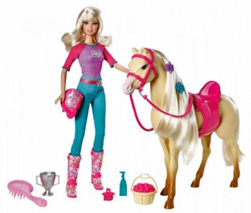 V5721 Mattel - Barbie & Doll Tawny con el Caballo, un Cepillo, Silla de Montar, Sombrero de Montar y Accesorios adicionales