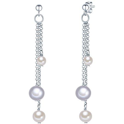 Valero Pearls - Pendientes embellecidos con Perlas de agua dulce - 925 Plata esterlina - Pearl Jewellery, Pendientes de Plata esterlina, Joyería de plata - 60201341