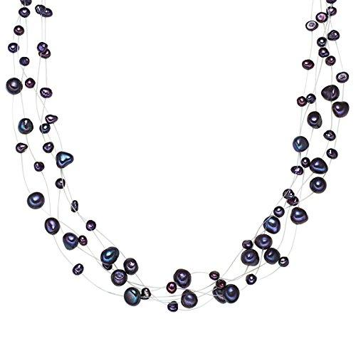 Valero Pearls Plata de ley 925 Perlas de agua dulce de cultivo Cadena de perlas
