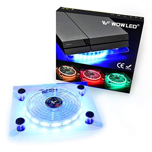 Ventilador Wowled con LED RGB, por USB, soporte refrigerador para PS4, Playstation 4, accesorio con minicontrolador para consola o portÃ¡til