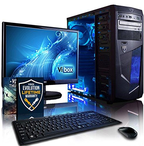 VIBOX Centre 10 Gaming PC Ordenador de sobremesa con War Thunder Cupón de Juego, Windows 10 OS, 22" HD Monitor (3,8GHz AMD A6 Dual-Core Procesador, Radeon R5 Gráficos Chip, 8GB DDR4 RAM, 1TB HDD)