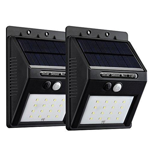 VicTsing 16 LEDs Luz Solar con Sensor de Movimiento Focos para Pared Exterior, Iluminación y Seguridad de exterior, 2 Packs