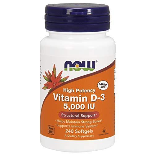 La vitamina D-3, 5.000 UI, 240 Cápsulas - Now Foods