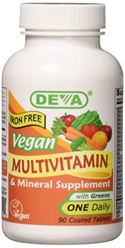 Deva, Multivitamin & Mineral Supplement, Iron Free, Vegan, 90 Coated Tablets