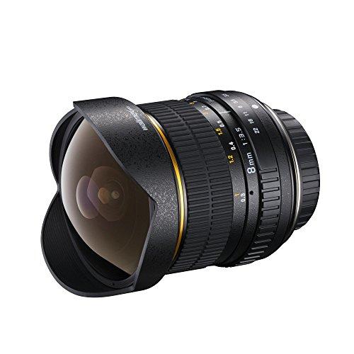 Walimex Pro AE lente ojo de pez 8mm de F3,5 DX para cámaras digitales Nikon (chip EXIF para la transferencia de datos) en negro