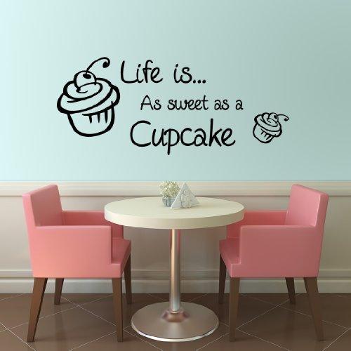 Cupcake Kitchen Art Wall Quote Sticker Decal 17 Colours available by WALL ART DESIRE