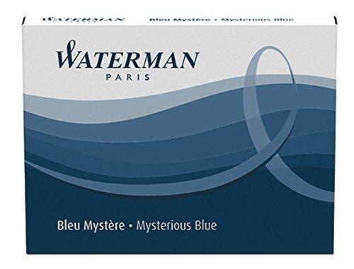 Waterman - Cartuchos de tinta permanente para pluma estilográfica - color azul