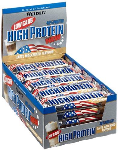Weider 40% Protein Low Carb, Latte-Macchiato - Paquetes de 24 x 50 gr - Total: 1200 gr