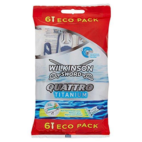 Wilkinson 7007088b quattro titanium - Cuchillas de afeitar desechables (6 unidades)