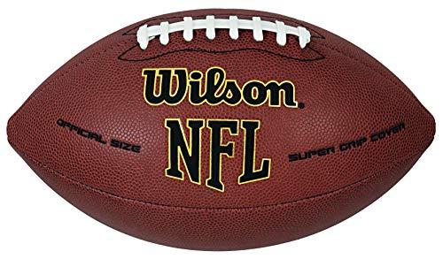 Wilson NFL Super Grip - Balón de fútbol Americano, Color marrón, tamaño Official
