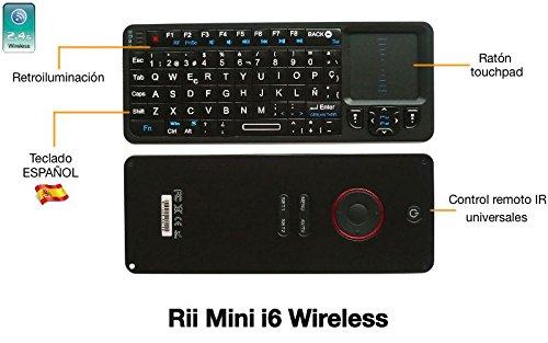 Rii mini i6 wireless teclado (layout Español) Teclado + Ratón + Mando infrarrojos para Smart TV, Mini PC Android, , Pad, Andriod TV Box, Google TV Box, Raspberry PI, KODI XBMC TV Box, PS3, HTPC/IPTV, etc