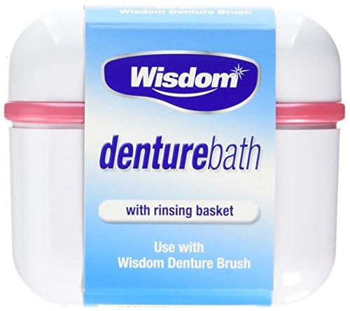 Wisdom Baño de dentadura postiza con cesta de enjuague
