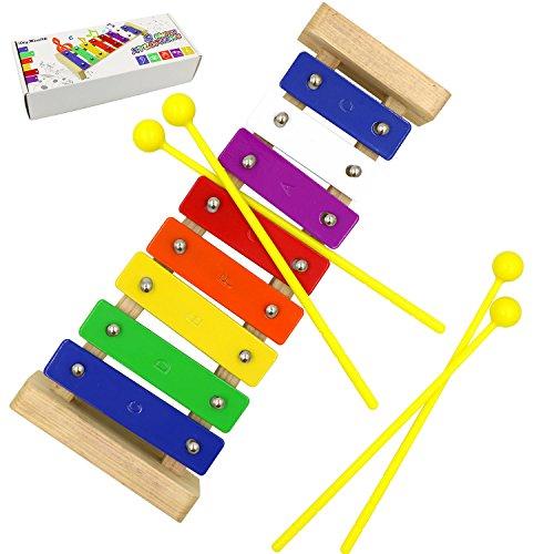 8 Notas Xilófono, DigHealth Xilofono para Niños, Xilófono Juguete de Madera de Instrumento Musical, Juguetes Musicales Regalo para Infantil, Incluye 4 Palillos