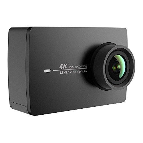 Cámara YI 4K Action / 30 fps, grabación de vídeo 12 MP, con ángulo Amplio de 155 ° de 5,56 cm, Pantalla LCD táctil de 2,2 Pulgadas, WiFi y aplicación para móvil, Comando por Voz, Color Negro